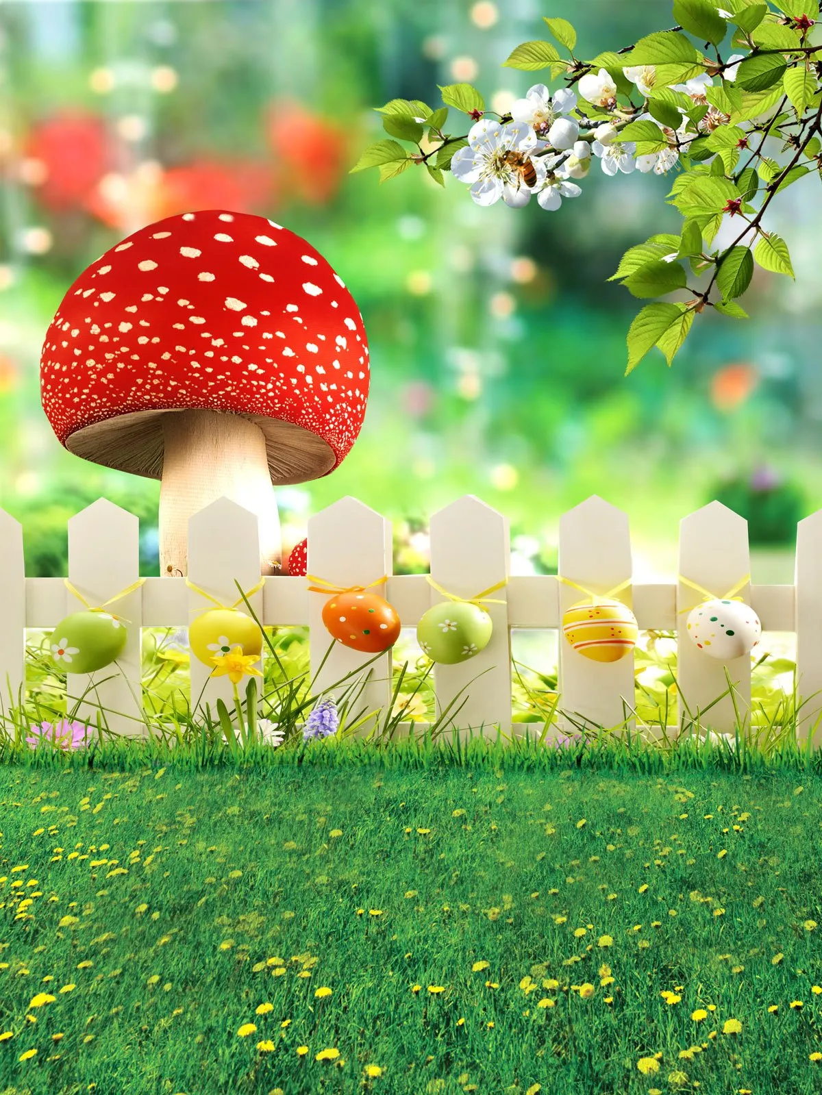 Kate Easter Backdrops Natural Scenery Spring Photography Background for Children Colorful Eggs Photo Background