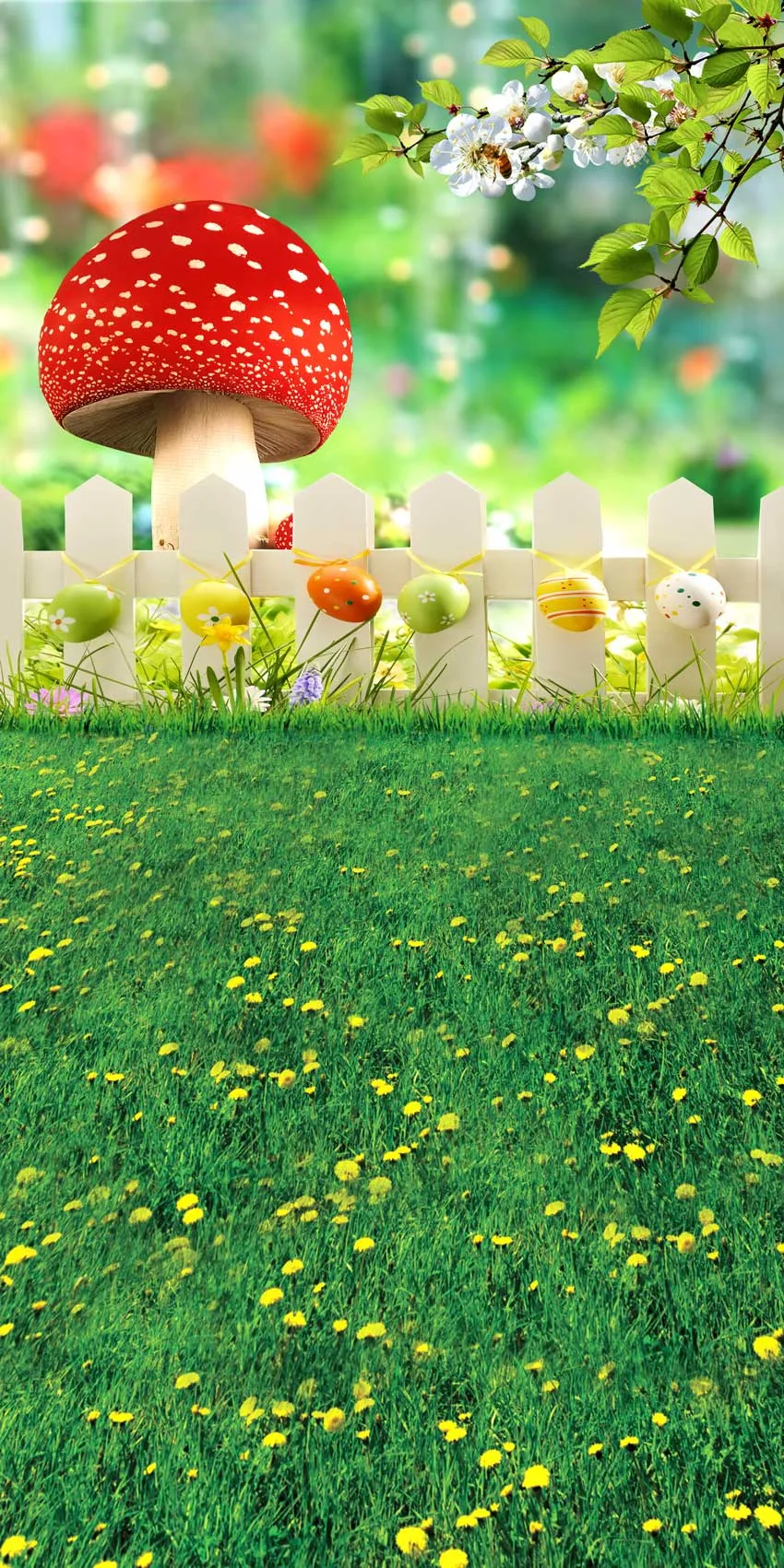 Kate Easter Backdrops Natural Scenery Spring Photography Background for Children Colorful Eggs Photo Background