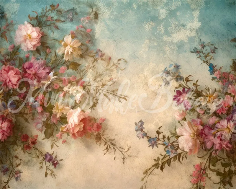 Kate Fine Art Vintage Retro Flower Backdrop Designed by Mini MakeBelieve