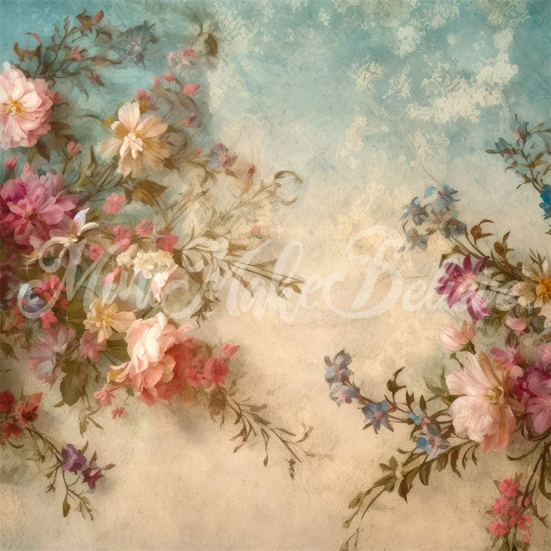 Kate Fine Art Vintage Retro Flower Backdrop Designed by Mini MakeBelieve