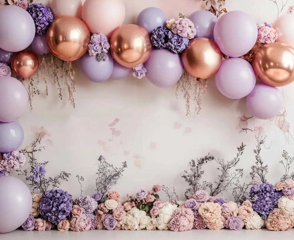 Kate Flower Arch With Colorful Balloons Backdrop Designed by Emetselch