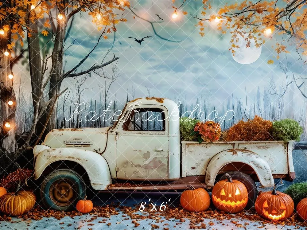 Kate Halloween Vintage Truck Maple Tree Backdrop Designed by Patty Robert
