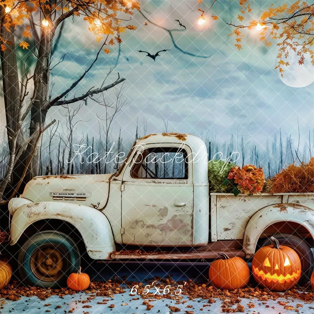 Kate Halloween Vintage Truck Maple Tree Backdrop Designed by Patty Robert