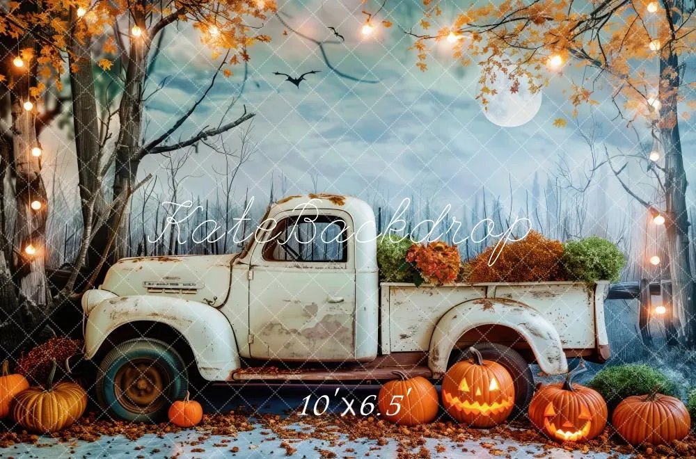 Kate Halloween Vintage Truck Maple Tree Backdrop Designed by Patty Robert