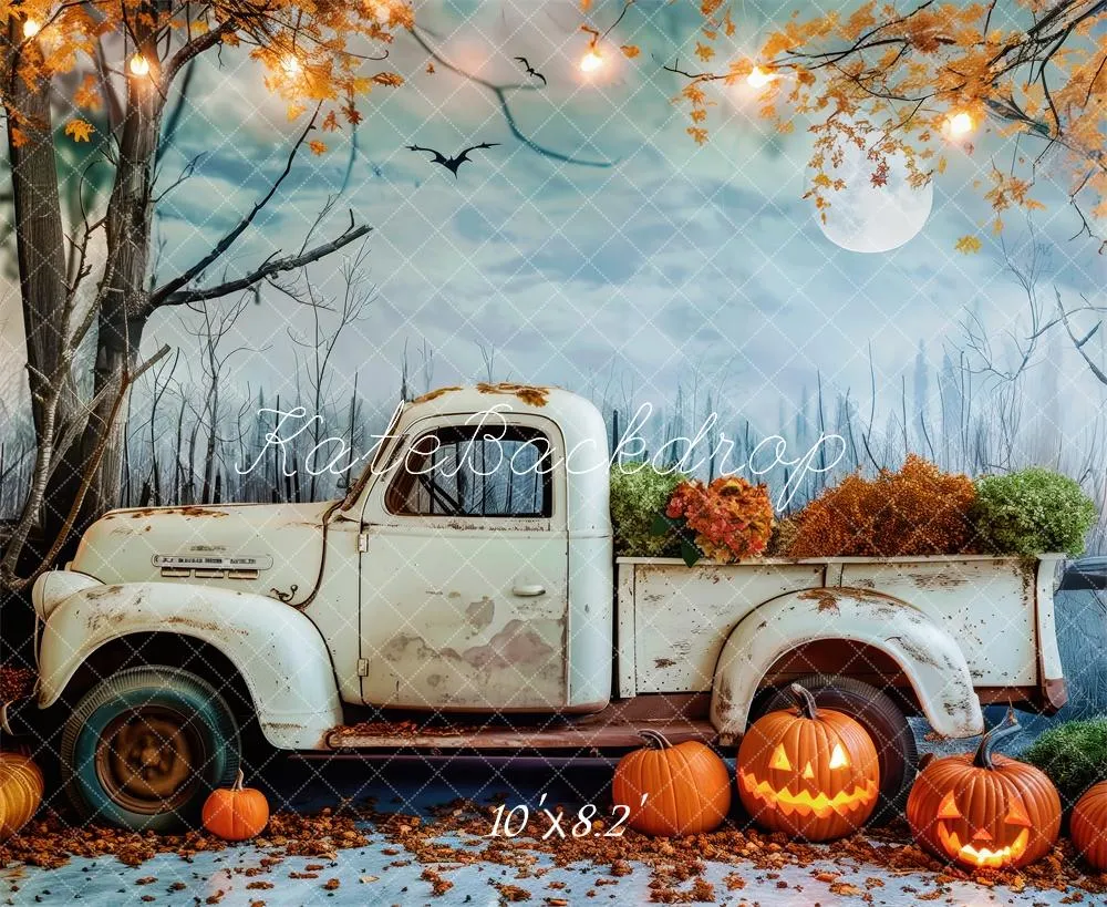 Kate Halloween Vintage Truck Maple Tree Backdrop Designed by Patty Robert