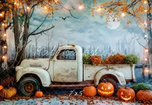 Kate Halloween Vintage Truck Maple Tree Backdrop Designed by Patty Robert