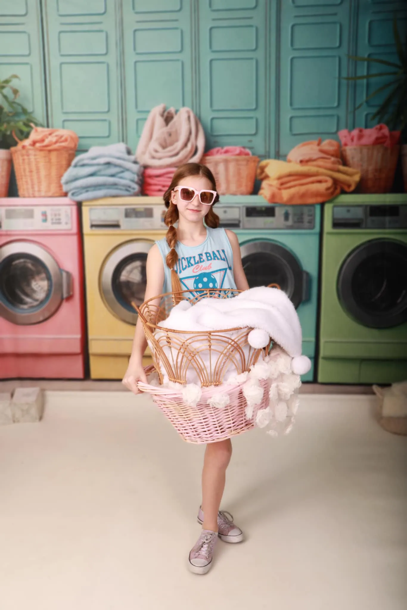 Kate Laundry Day Colorful Washing Machine Backdrop Designed by Chain Photography