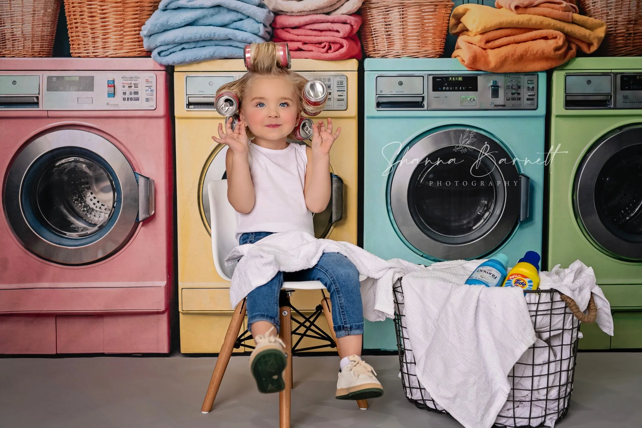 Kate Laundry Day Colorful Washing Machine Backdrop Designed by Chain Photography
