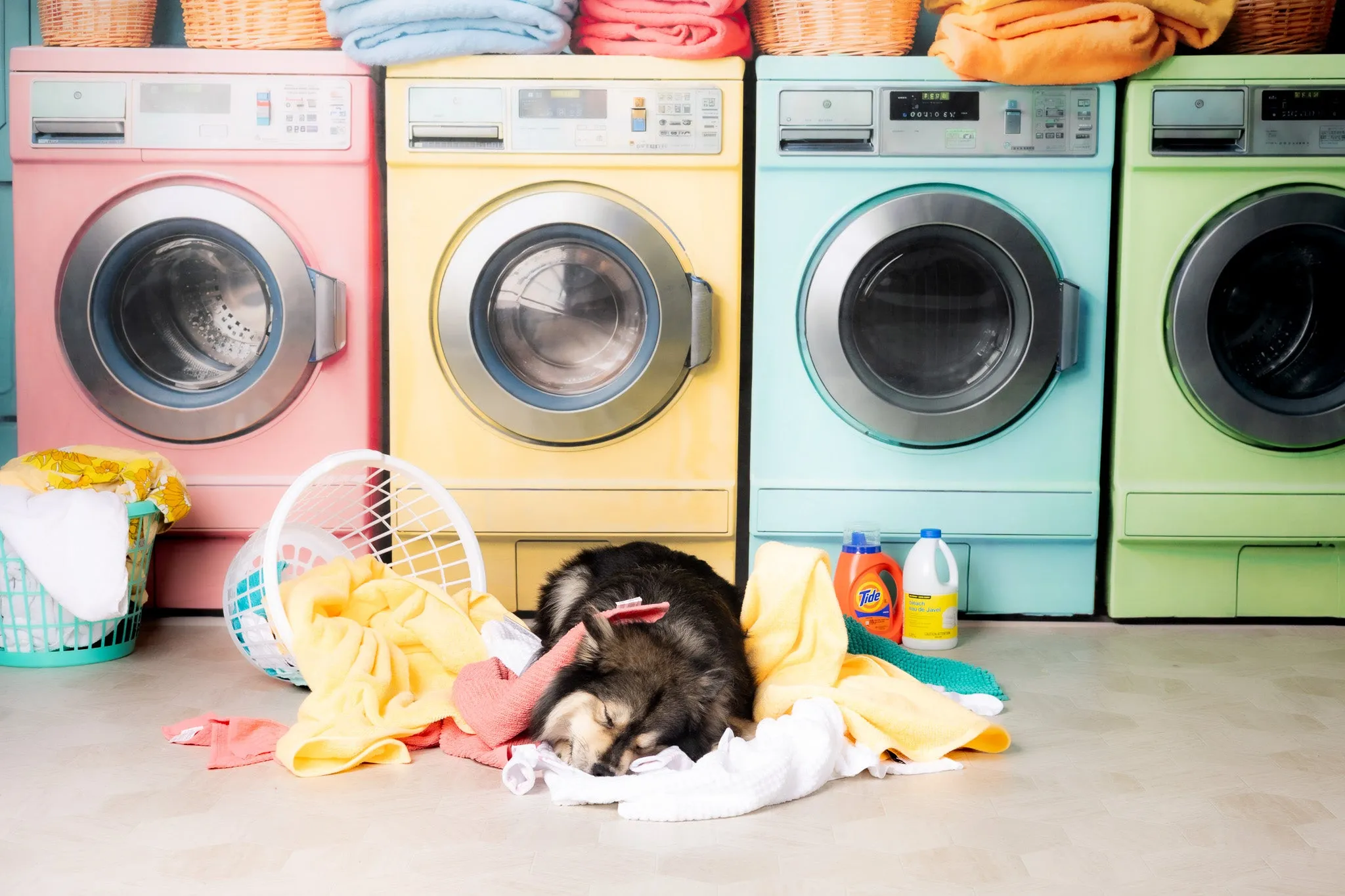 Kate Laundry Day Colorful Washing Machine Backdrop Designed by Chain Photography