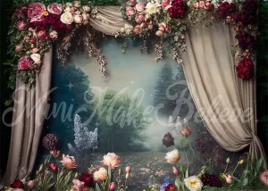 Kate Painterly Fine Art Floral Vintage Backdrop Designed by Mini MakeBelieve