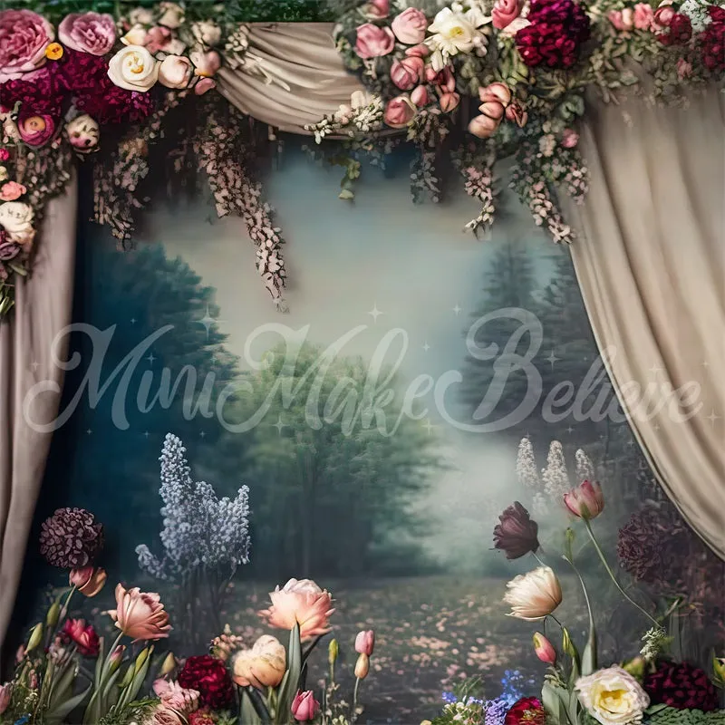 Kate Painterly Fine Art Floral Vintage Backdrop Designed by Mini MakeBelieve