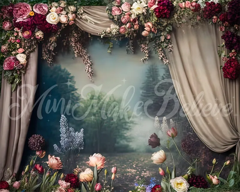 Kate Painterly Fine Art Floral Vintage Backdrop Designed by Mini MakeBelieve
