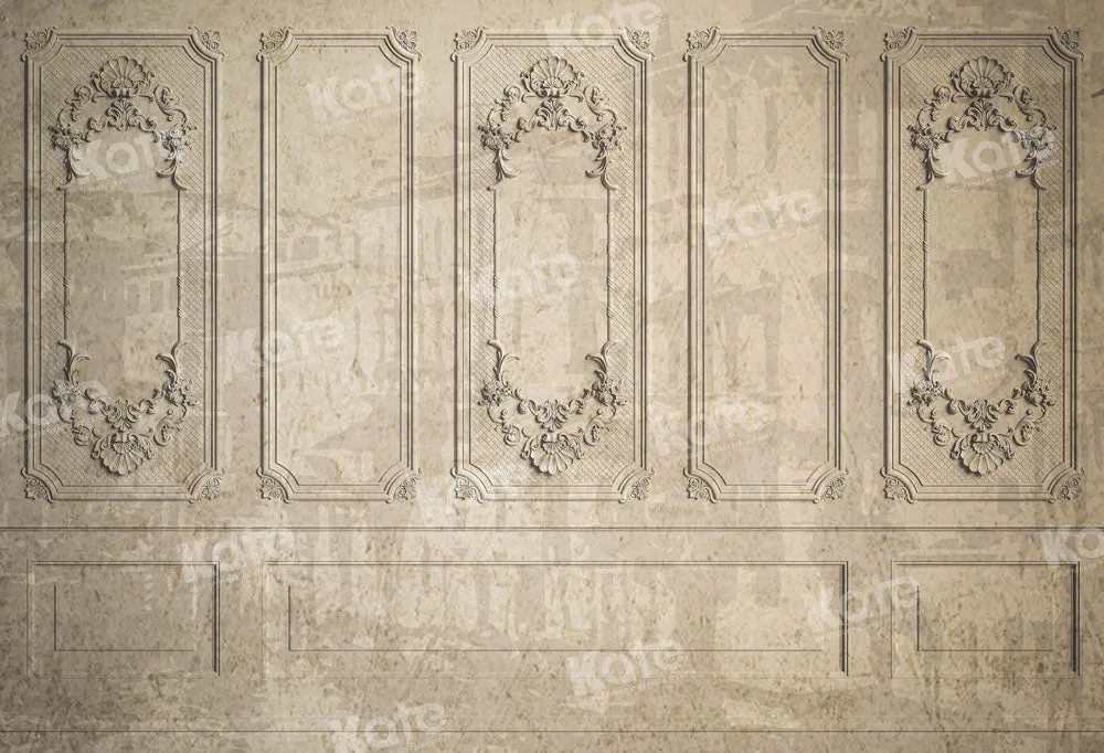 Kate Retro Vintage Wall Beige Backdrop Designed by Chain Photography