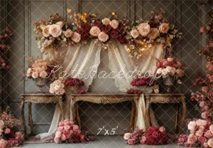 Kate Romantic Floral Arch Vintage Wedding Backdrop Designed by Mini MakeBelieve