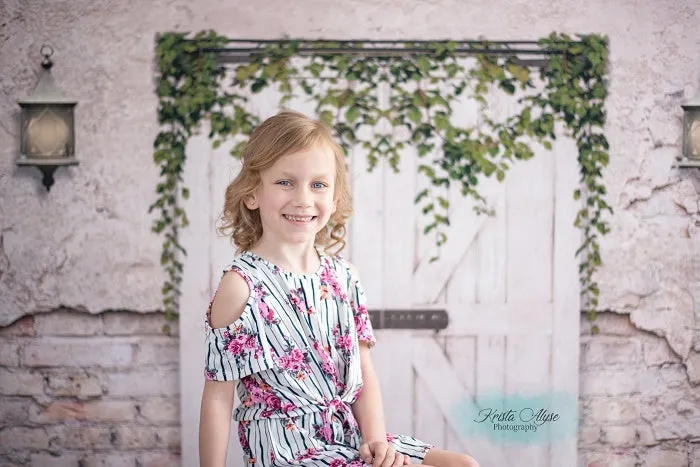 Kate Spring Backdrop Vintage wall Barn Door for Photography