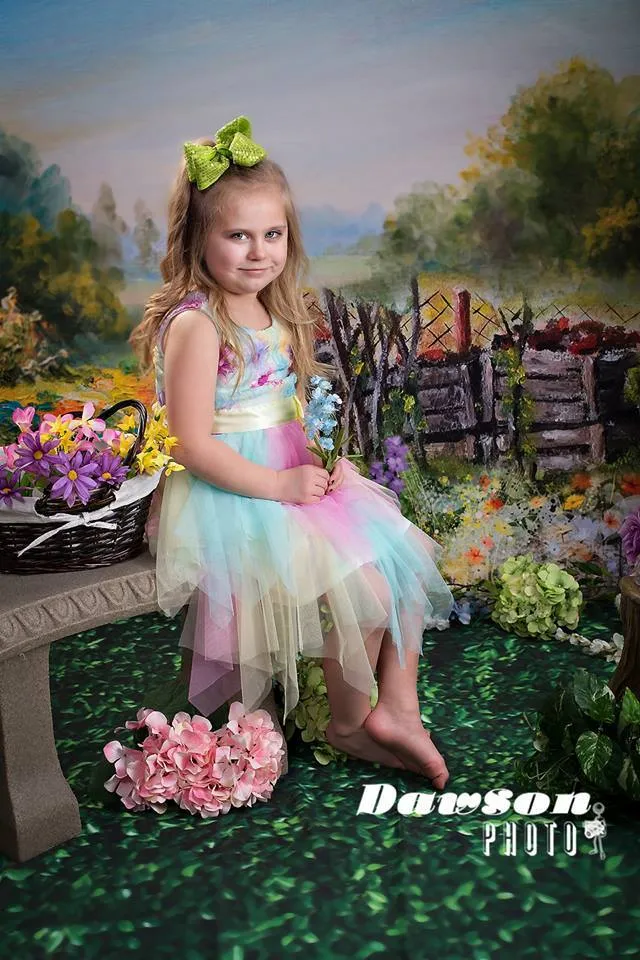 Kate Spring Colorful Flowers Valentine's Day Backdrop for Photography Designed by JFCC