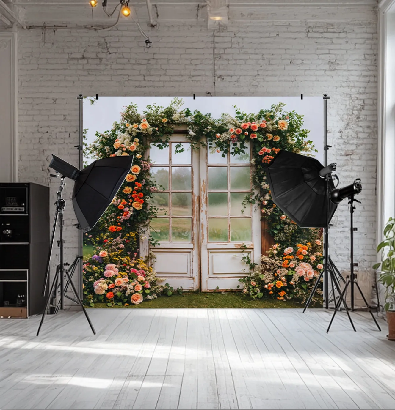 Kate Spring Flower Arch Vintage Door Backdrop Designed by Emetselch