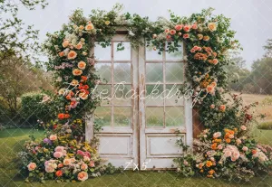 Kate Spring Flower Arch Vintage Door Backdrop Designed by Emetselch