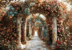 Kate Summer Fine Art Flower Vintage Building Arch Backdrop Designed by Lidia Redekopp