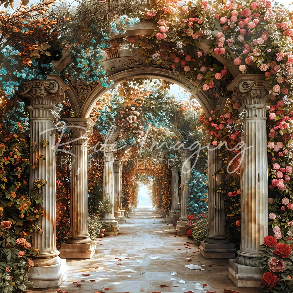 Kate Summer Fine Art Flower Vintage Building Arch Backdrop Designed by Lidia Redekopp