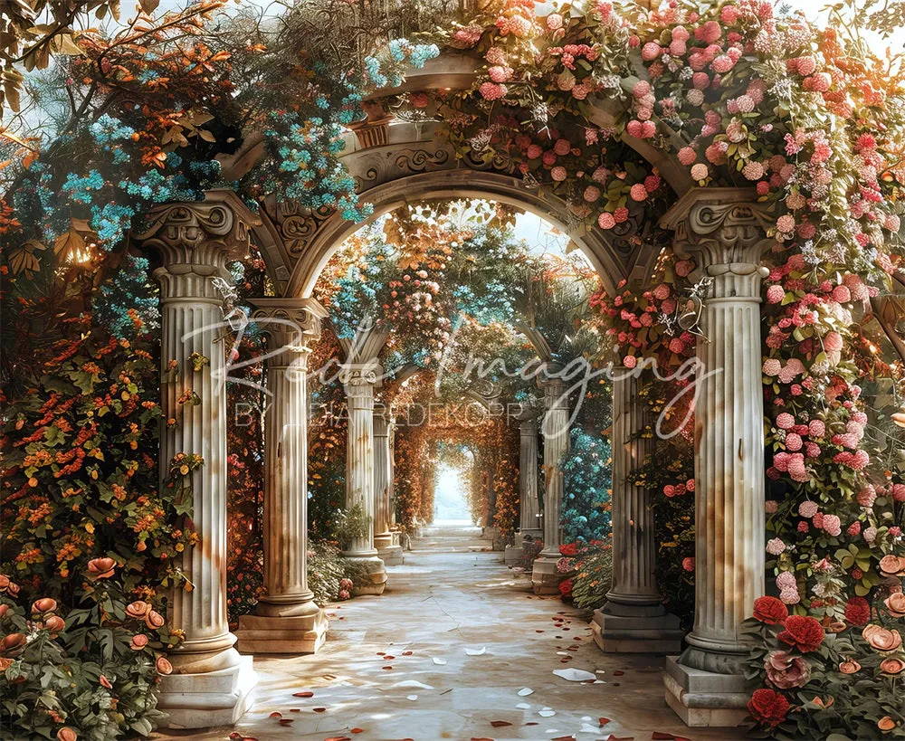 Kate Summer Fine Art Flower Vintage Building Arch Backdrop Designed by Lidia Redekopp