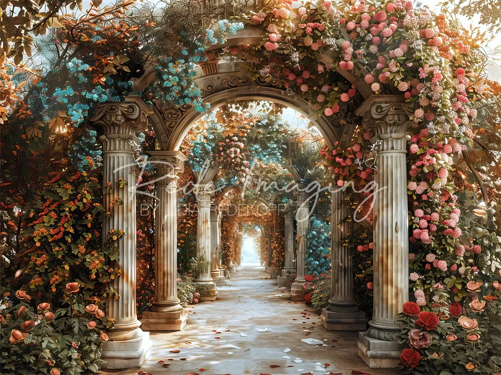 Kate Summer Fine Art Flower Vintage Building Arch Backdrop Designed by Lidia Redekopp