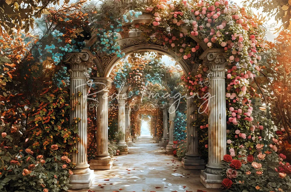 Kate Summer Fine Art Flower Vintage Building Arch Backdrop Designed by Lidia Redekopp