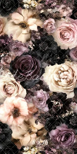 Kate Sweep Fine Art Vintage Floral Dark Rose Backdrop Designed by Lidia Redekopp