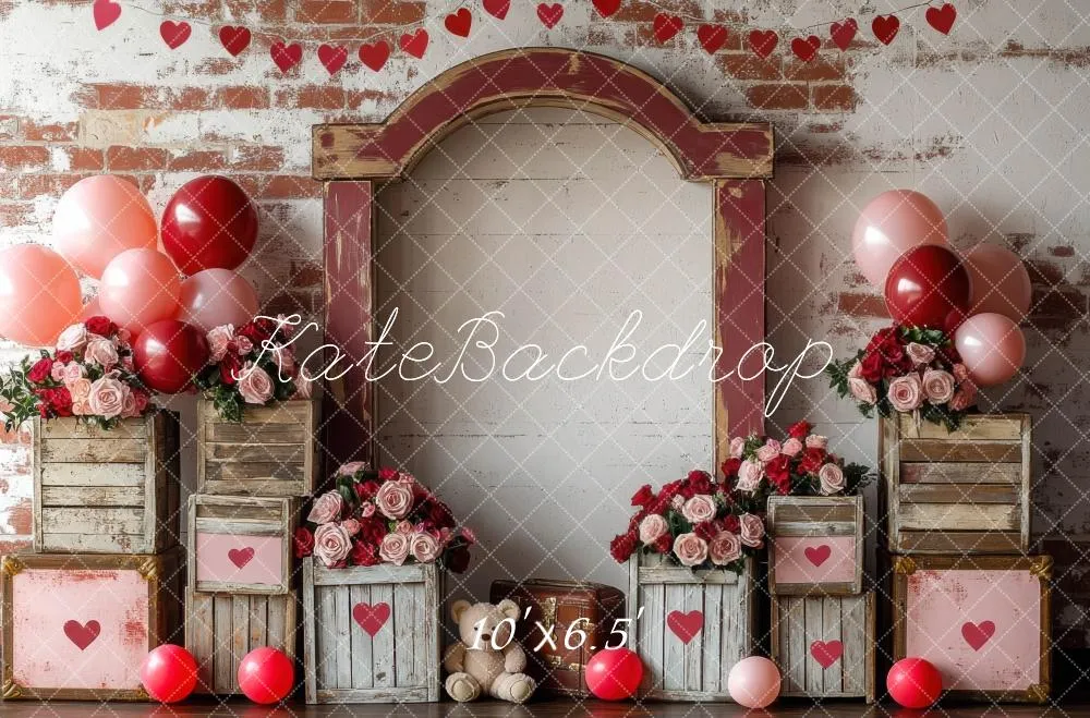 Kate Valentine Balloon Vintage Teddy Bears Backdrop Designed by Mini MakeBelieve