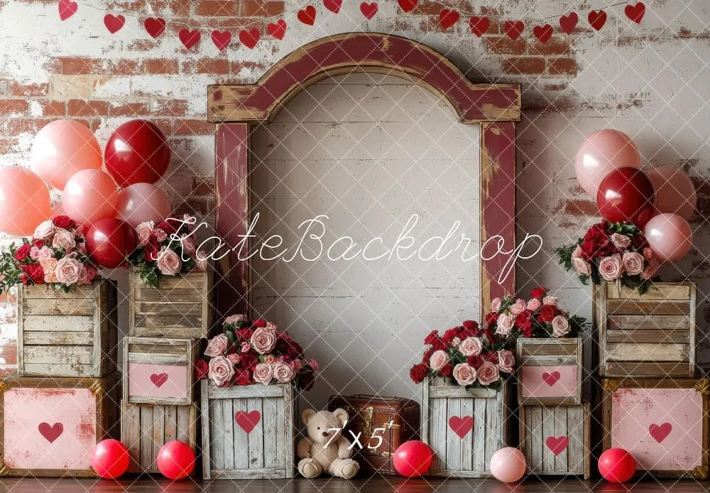 Kate Valentine Balloon Vintage Teddy Bears Backdrop Designed by Mini MakeBelieve