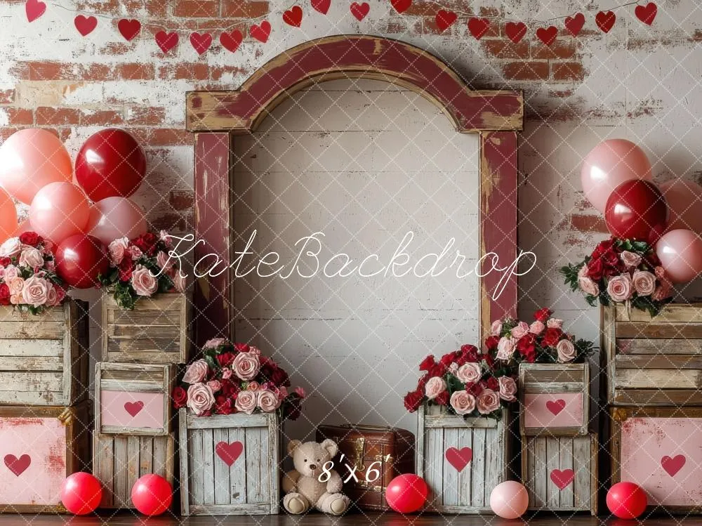 Kate Valentine Balloon Vintage Teddy Bears Backdrop Designed by Mini MakeBelieve
