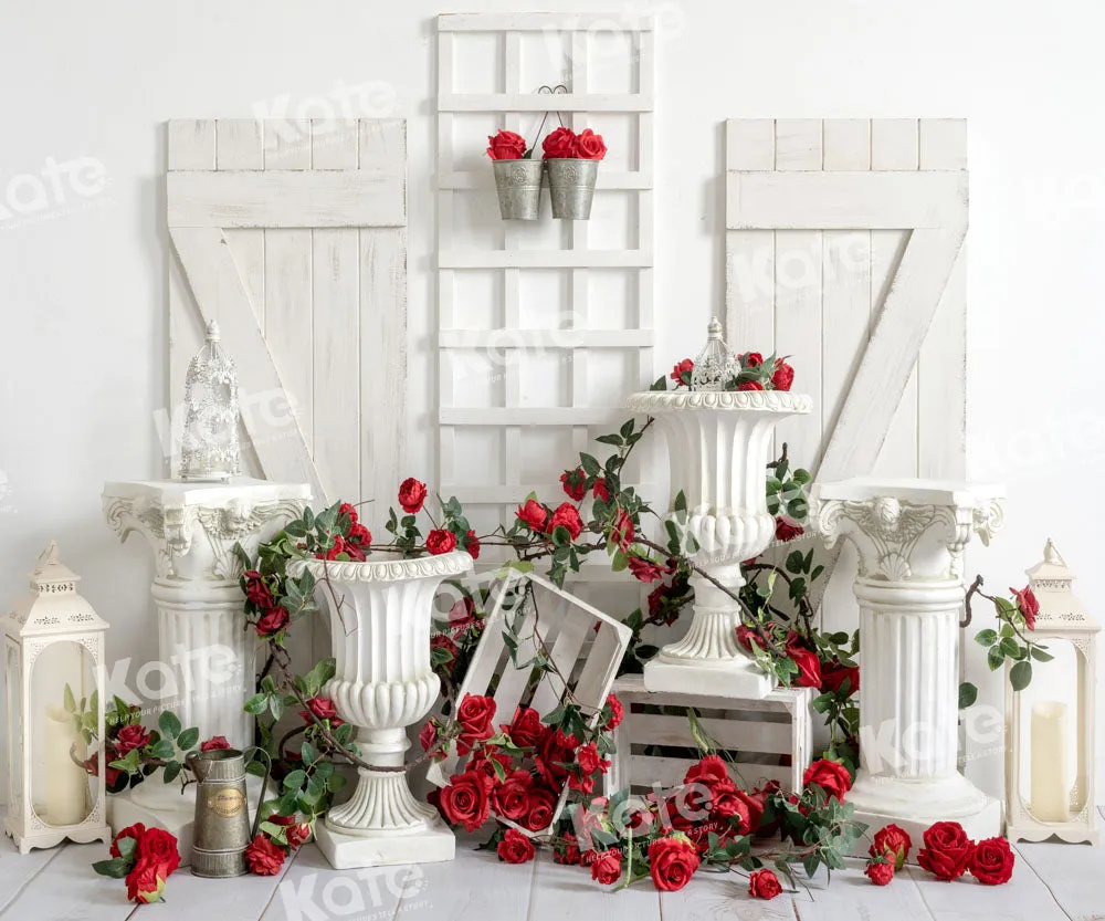 Kate Valentine's Day Retro Rose Vintage Backdrop Designed by Emetselch