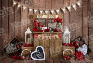 Kate Valentine's Day Rose Vintage Wood Backdrop for Photography