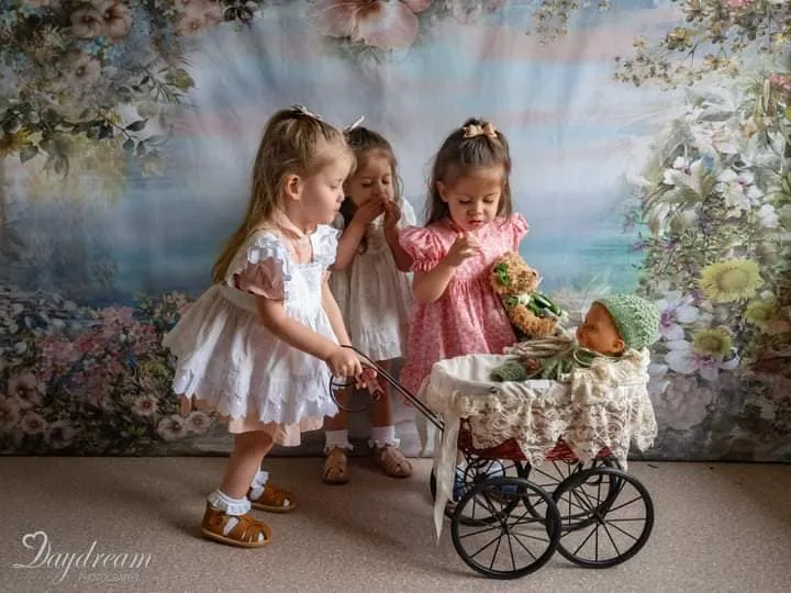 Kate Valentine's Day Vintage Flowers Bokeh Smog Backdrop Designed by JFCC