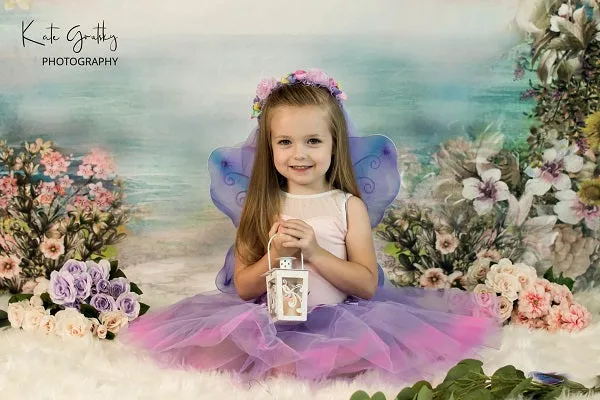 Kate Valentine's Day Vintage Flowers Bokeh Smog Backdrop Designed by JFCC