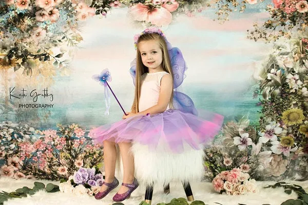 Kate Valentine's Day Vintage Flowers Bokeh Smog Backdrop Designed by JFCC