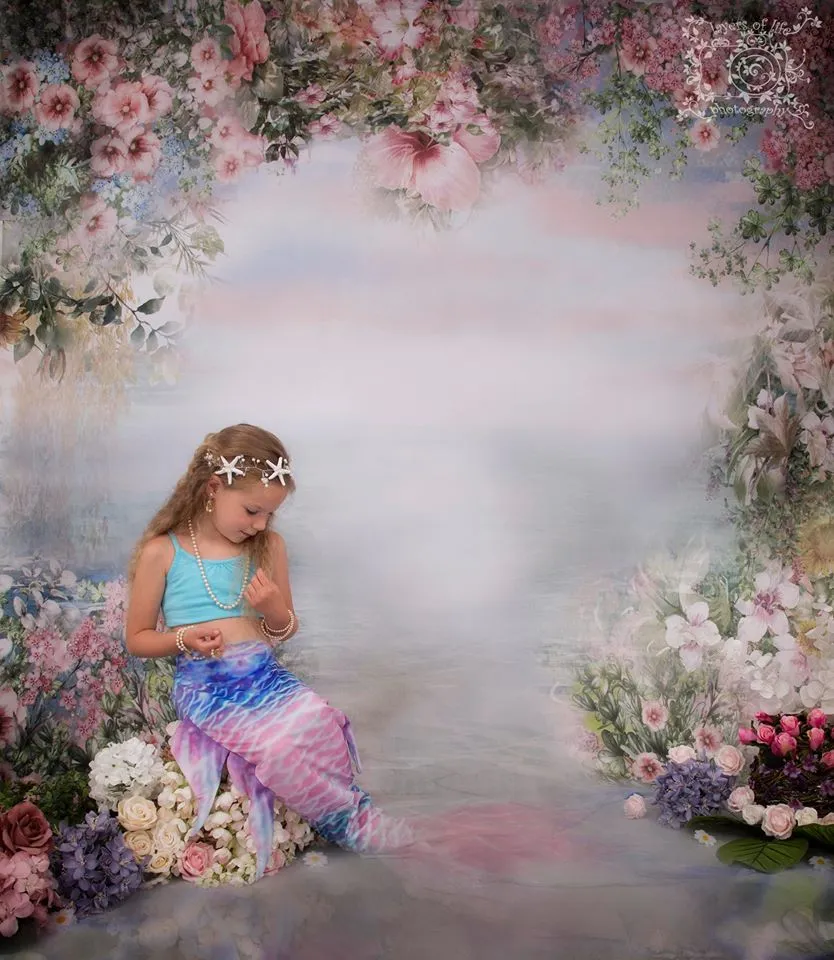 Kate Valentine's Day Vintage Flowers Bokeh Smog Backdrop Designed by JFCC