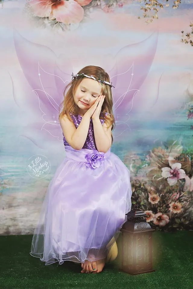Kate Valentine's Day Vintage Flowers Bokeh Smog Backdrop Designed by JFCC