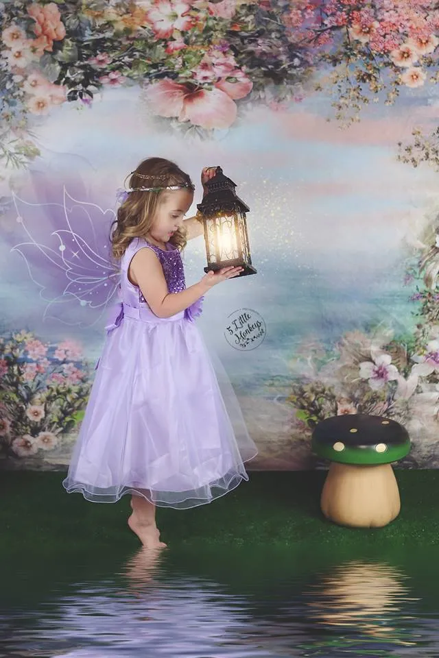Kate Valentine's Day Vintage Flowers Bokeh Smog Backdrop Designed by JFCC