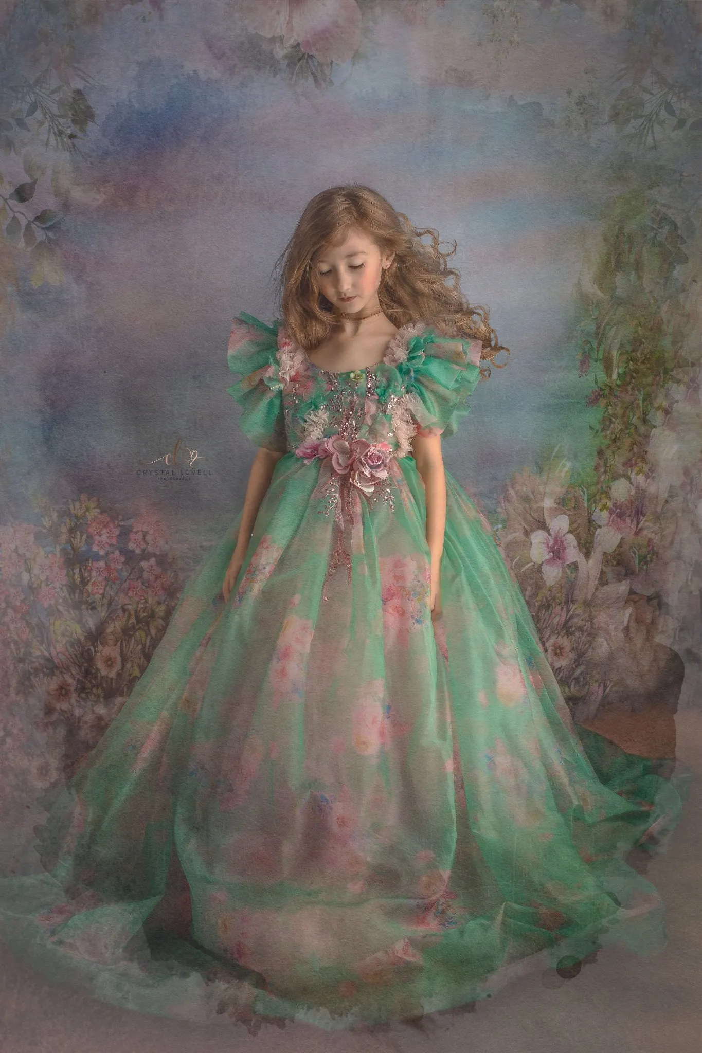 Kate Valentine's Day Vintage Flowers Bokeh Smog Backdrop Designed by JFCC
