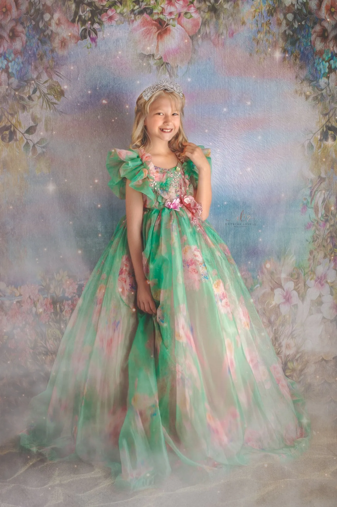 Kate Valentine's Day Vintage Flowers Bokeh Smog Backdrop Designed by JFCC
