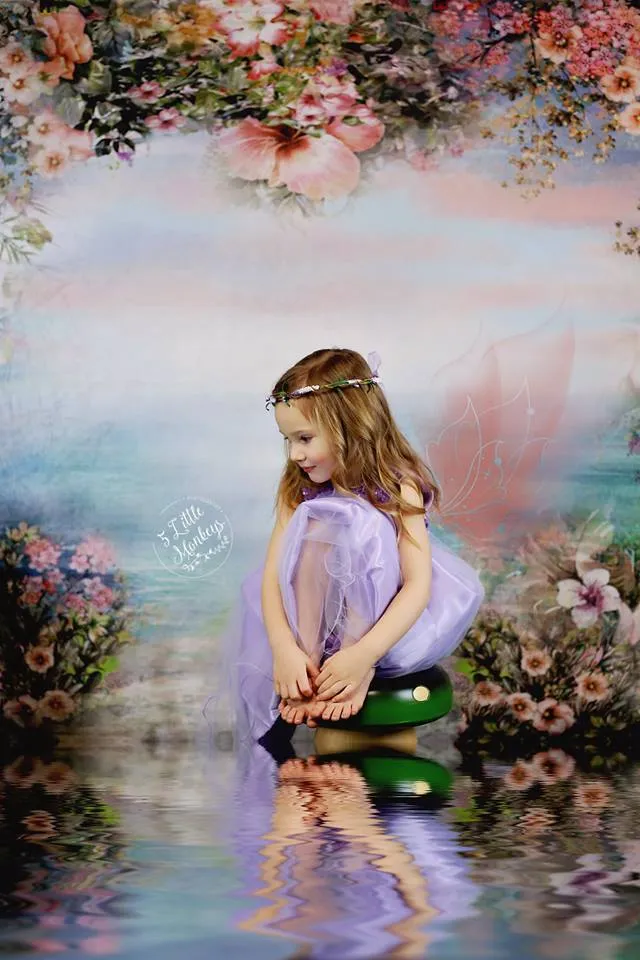 Kate Valentine's Day Vintage Flowers Bokeh Smog Backdrop Designed by JFCC