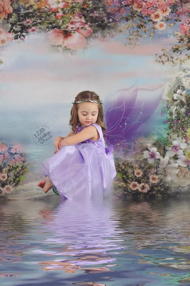 Kate Valentine's Day Vintage Flowers Bokeh Smog Backdrop Designed by JFCC