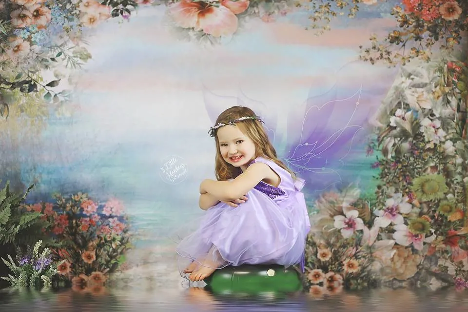 Kate Valentine's Day Vintage Flowers Bokeh Smog Backdrop Designed by JFCC