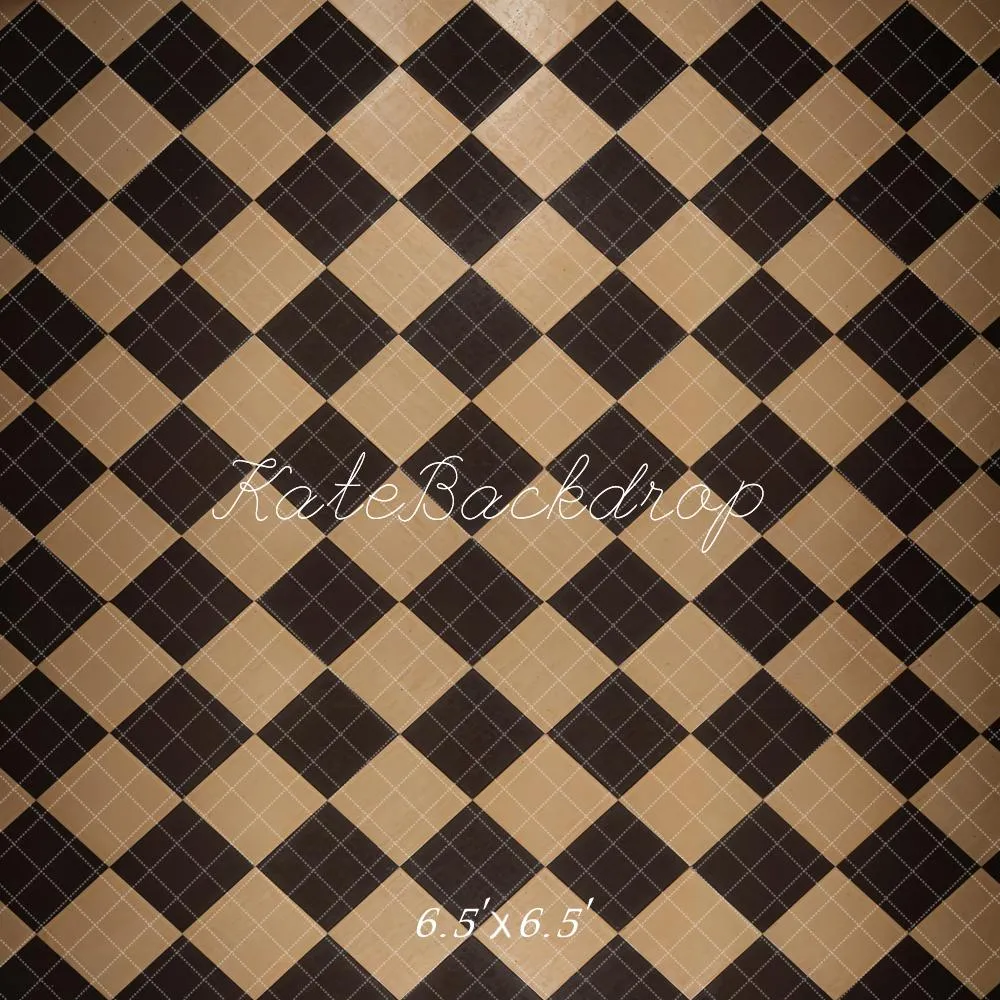 Kate Vintage Black and Brown Plaid Floor Backdrop Designed by Kate Image
