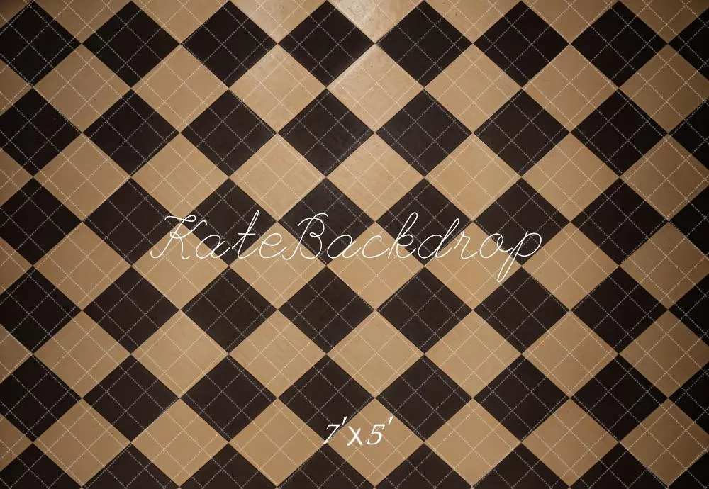 Kate Vintage Black and Brown Plaid Floor Backdrop Designed by Kate Image