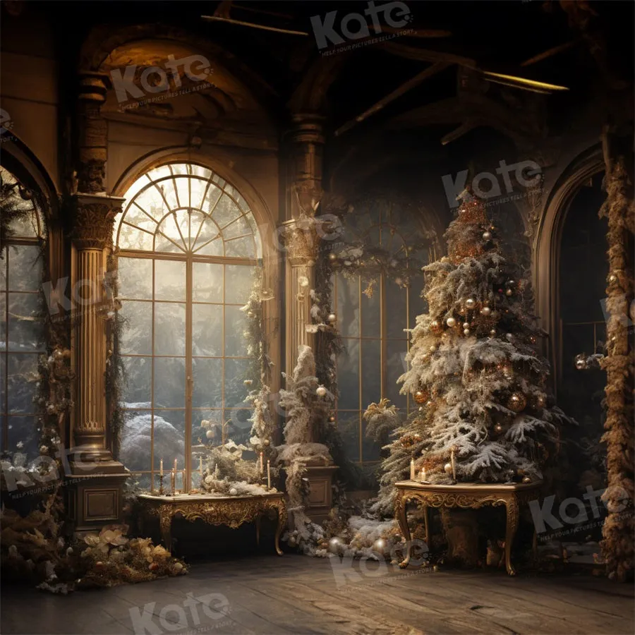 Kate Vintage Christmas Tree Window Backdrop for Photography