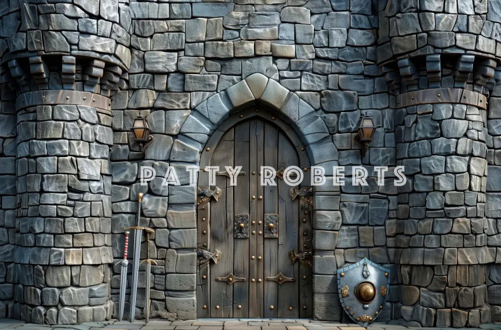 Kate Vintage Gray Stone Castle Backdrop Designed by Patty Robert