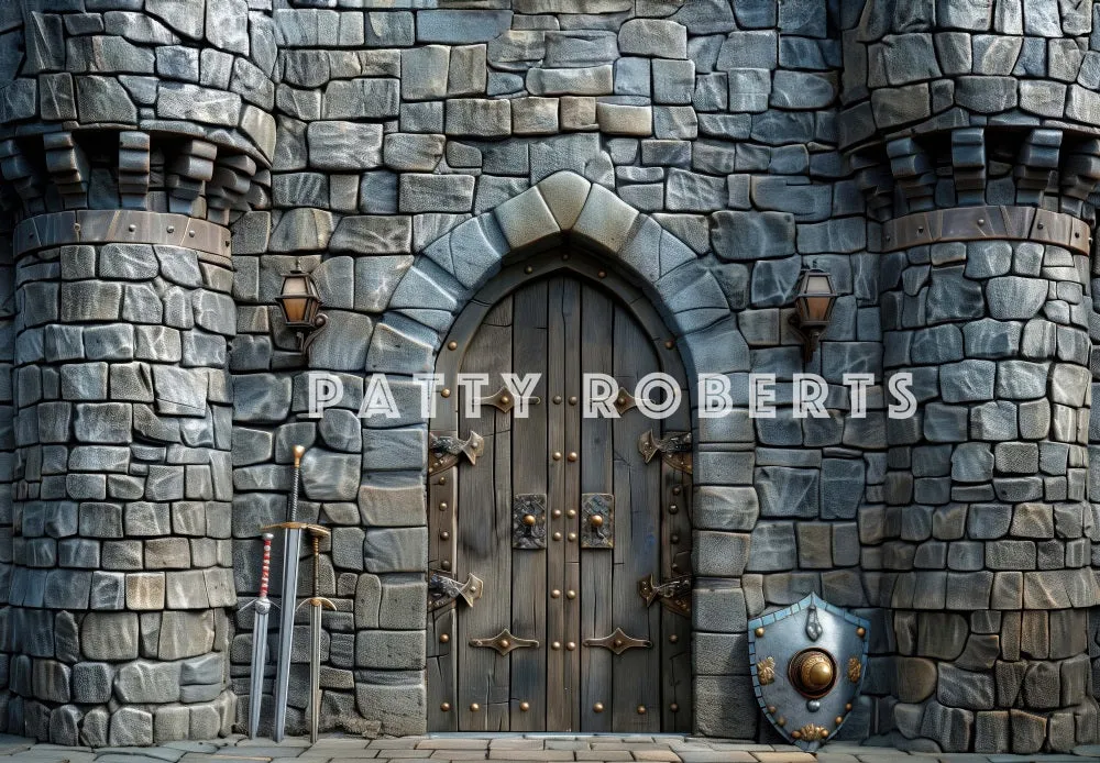 Kate Vintage Gray Stone Castle Backdrop Designed by Patty Robert