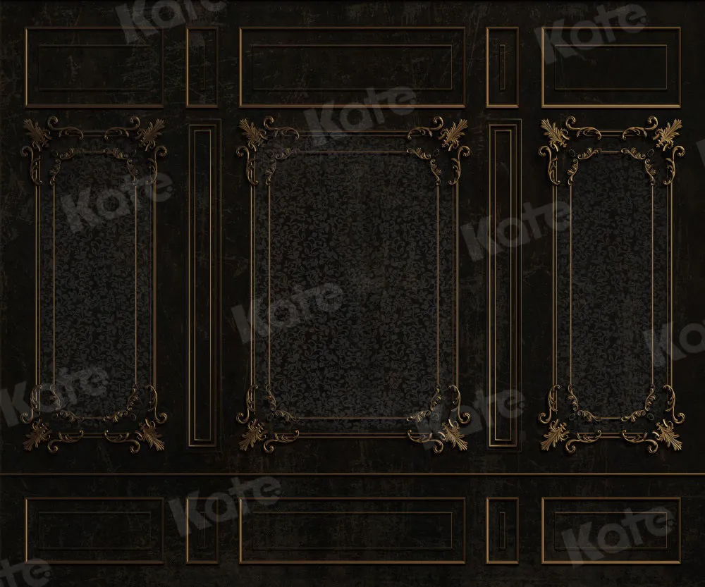 Kate Vintage Retro Wall Black Gold Phnom Backdrop for Photography